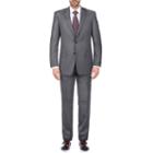 Verno Men's Dark Grey Slim Fit 100% Wool Two Piece Suit