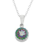 Womens Genuine Green Topaz Sterling Silver Pendant Necklace