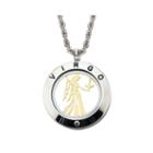 Virgo Zodiac Reversible Two-tone Stainless Steel Locket Pendant Necklace