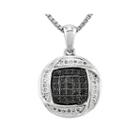 1/5 Ct. T.w. White And Color-enhanced Black Diamond Pendant Necklace