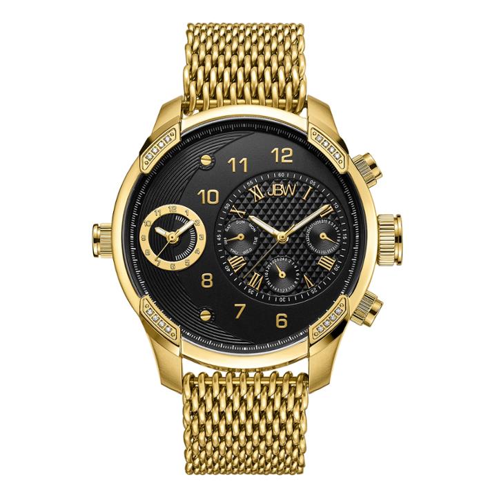 Jbw 0.16 Ctw Mens Gold Tone 2-pc. Watch Boxed Set-j6355-setb