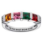 Personalized Engravable Four Birthstone Ring