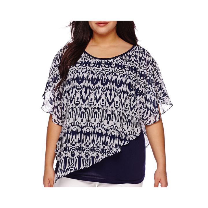 Alyx Short-sleeve Print Popover Blouse - Plus