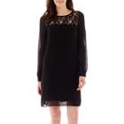 True Color Long-sleeve Chiffon Sheath Dress - Tall