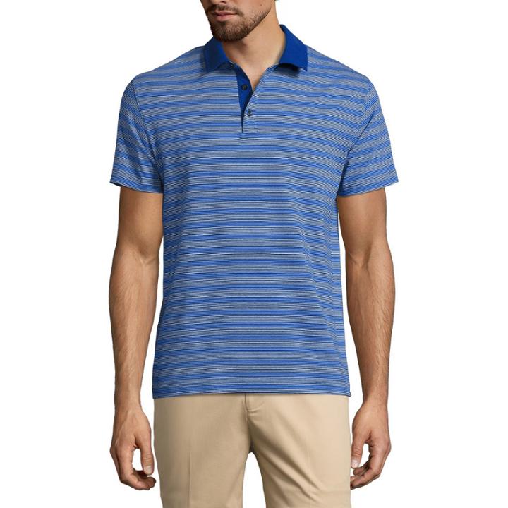 Claiborne Short Sleeve Stripe Polo Shirt