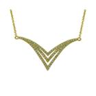 14k Yellow Gold Over Sterling Silver Crystal Chevron Necklace