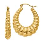 14k Gold 13mm Hoop Earrings
