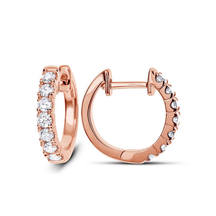 1/2 Ct. T.w. Genuine White Diamond 14k Gold 18.2mm Hoop Earrings
