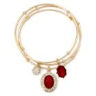 Monet Red Crystal Charm 3-pc. Bangle Bracelet Set