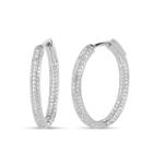 2 1/2 Ct. T.w. Lab Created White Cubic Zirconia 28mm Curved Hoop Earrings
