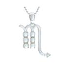Scorpio Zodiac Cultured Freshwater Pearl And Cz Sterling Silver Pendant Necklace