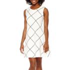Tiana B. Sleeveless Grid Print Fit-and-flare Dress - Petite