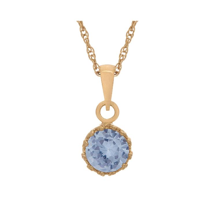 Lab-created Aquamarine 14k Gold Over Silver Pendant Necklace