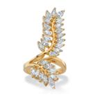 Womens 4 Ct. T.w. White Cubic Zirconia Gold Over Brass Cocktail Ring
