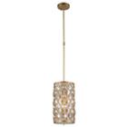 Paris Collection 1 Light With Clear And Golden Teak Crystal Mini Pendant