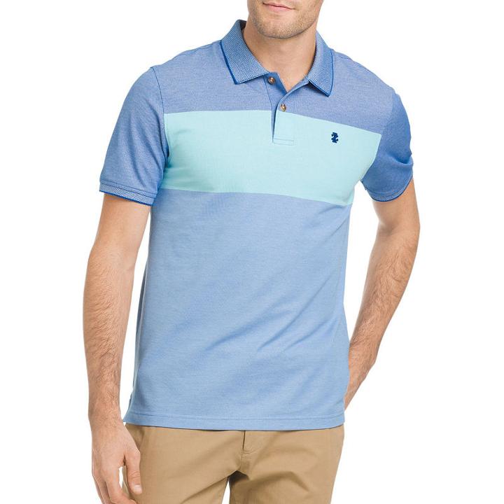 Izod Quick Dry Short Sleeve Stripe Pique Polo Shirt