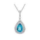 Limited Quantities Genuine Swiss Blue Topaz And 1 Ct. T.w. Diamond Pendant Necklace