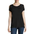 Bold Elements Cold Shoulder Heat Stud Top