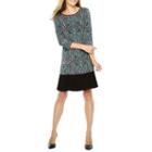 Ronni Nicole 3/4 Sleeve Paisley Shift Dress