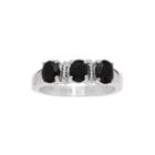 Color-enhanced Black Sapphire Sterling Silver Ring