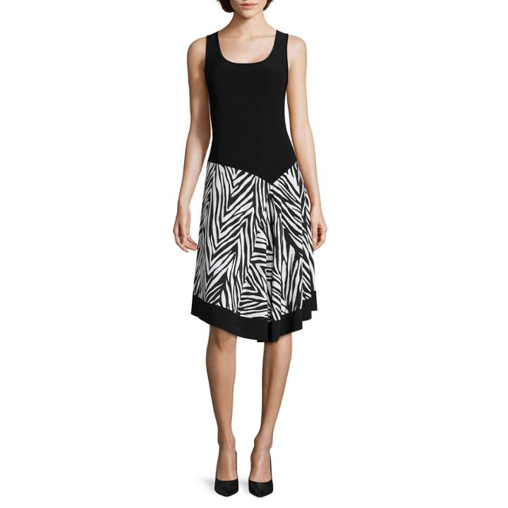 Msk Sleeveless Printed Fit-and-flare Dress