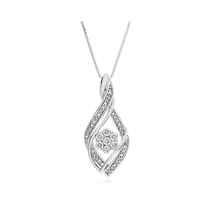 Diamond Blossom 1/10 Ct. T.w. Diamond Sterling Silver Pendant Necklace