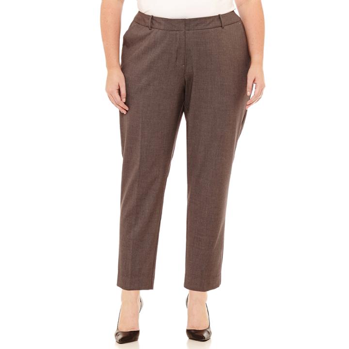Worthington Curvy Fit Slim Leg Ankle Pant Plus