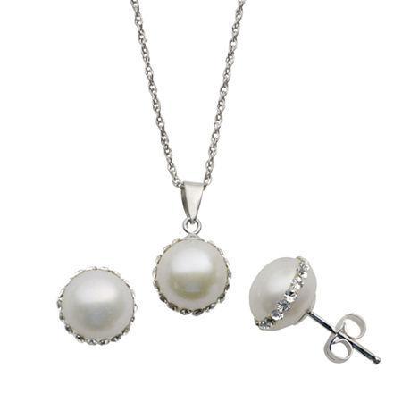 Cultured Freshwater Pearl Pendant & Earrings Boxed Set