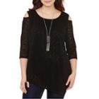Alyx 3/4 Sleeve Scoop Neck Knit Blouse-plus