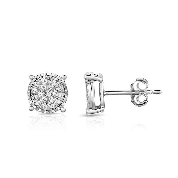 Trumiracle True Miracle 1/4 Ct. T.w. Genuine White Diamond 8.7mm Stud Earrings