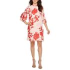 Sharagano 3/4 Sleeve Floral Shift Dress