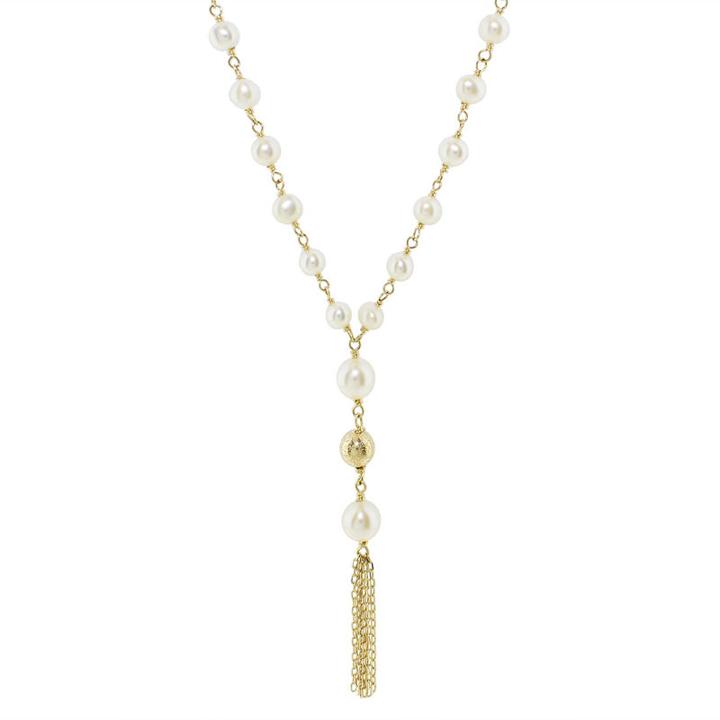 Not Applicable Womens White Pearl 14k Y Necklace
