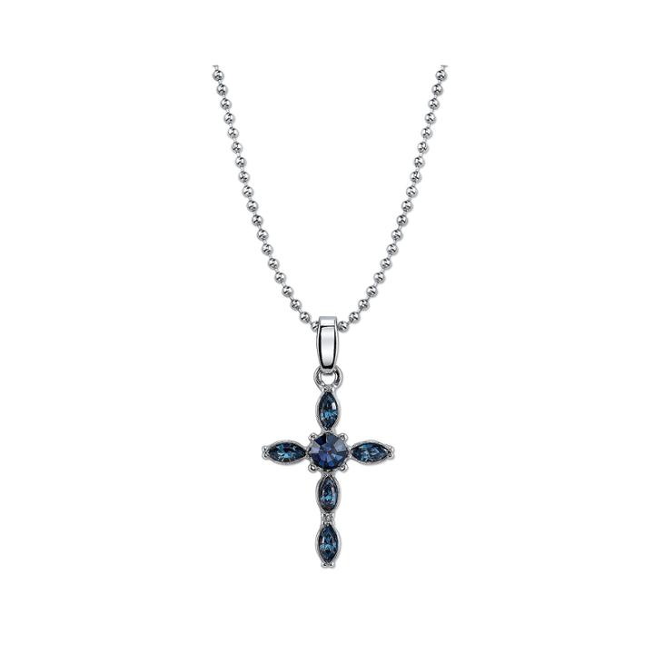 1928 Symbols Of Faith Religious Jewelry Womens Blue Pendant Necklace