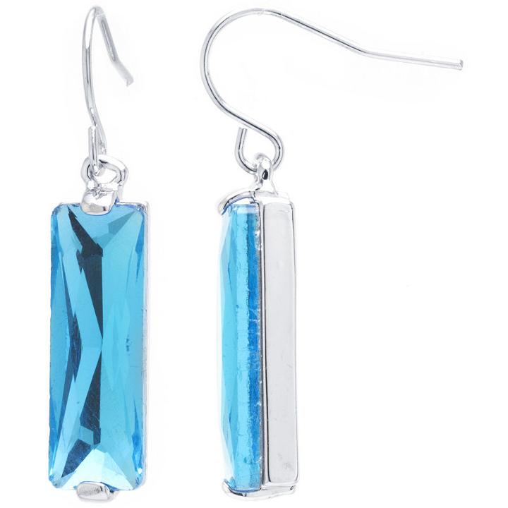 Sparkle Allure Sparkle Allure Blue Rectangular Drop Earrings