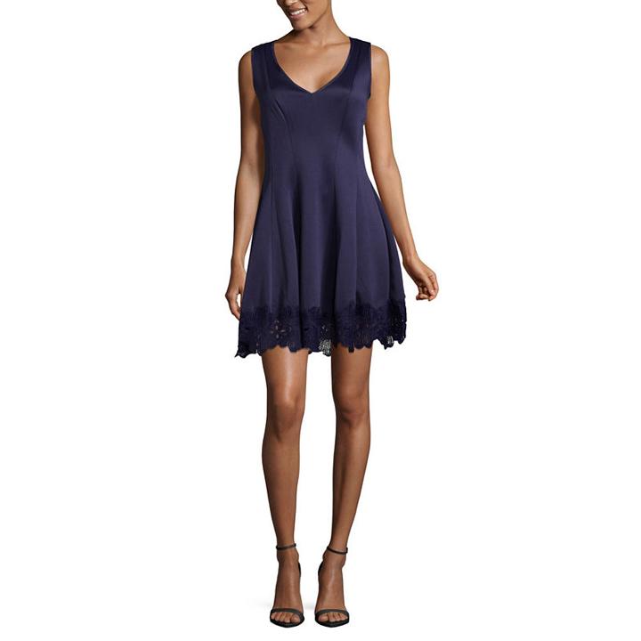 Jump Apparel Sleeveless Applique Fit & Flare Dress-juniors