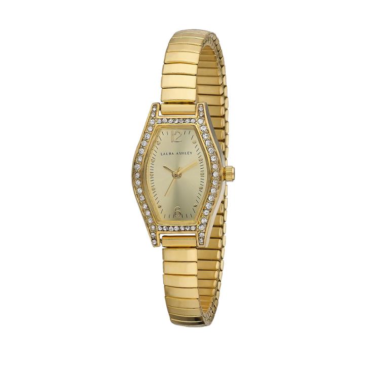 Laura Ashley Womens Gold Expandable Bracelet Watch La31010yg