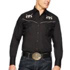 Ely Cattleman Long Sleeve Snap-front Eagle Embroidered Western Shirt
