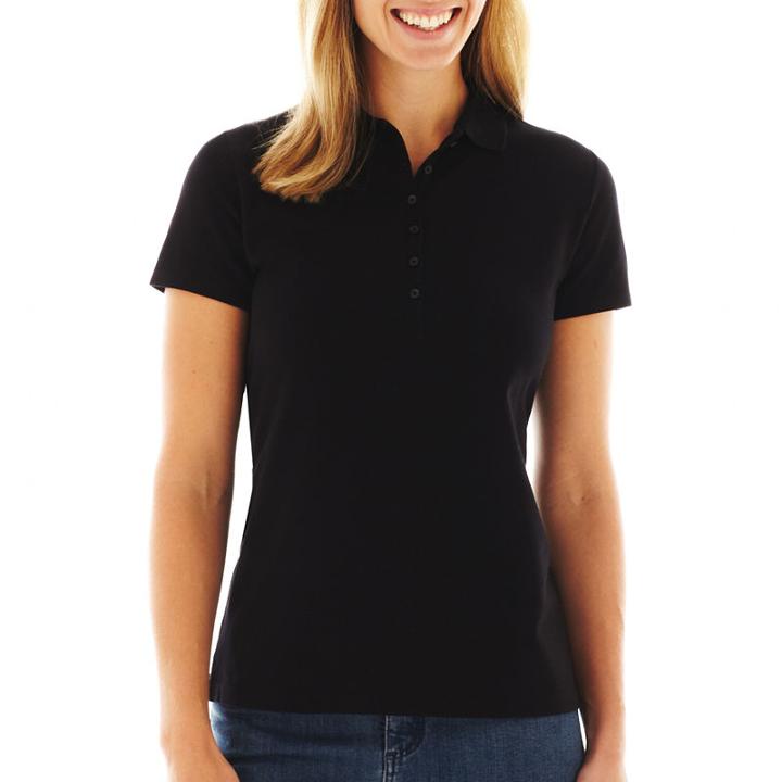 St. John's Bay Short-sleeve Polo - Petite