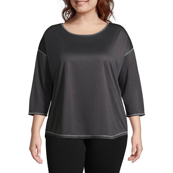 St. John's Bay Active 3/4 Sleeve Quick Dry Tee - Plus
