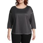 St. John's Bay Active 3/4 Sleeve Quick Dry Tee - Plus