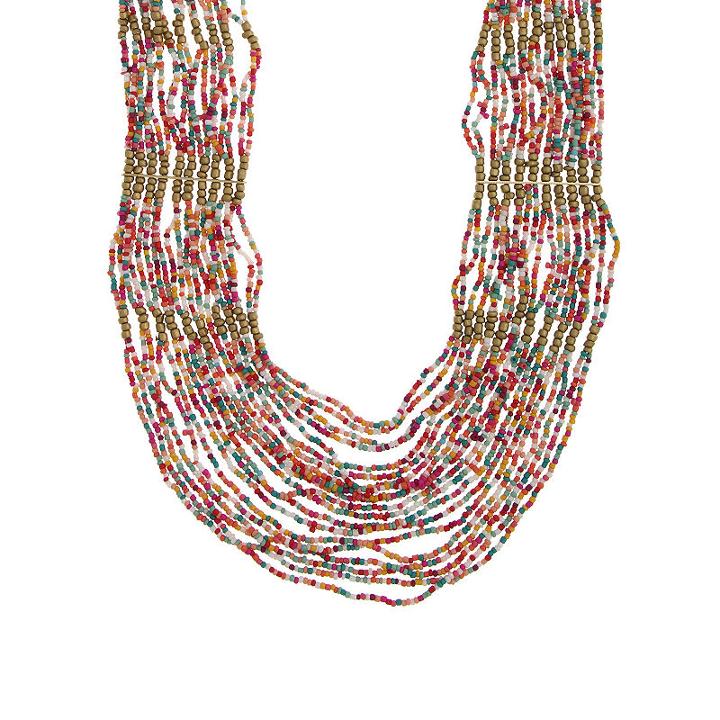 Decree Womens Brass Beaded Necklace