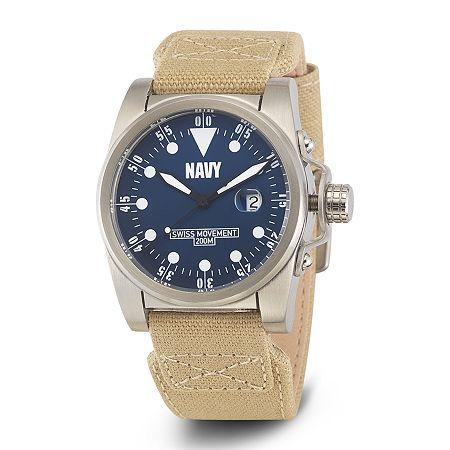 Wrist Armor C1 Mens Us Navy Beige Canvas Watch