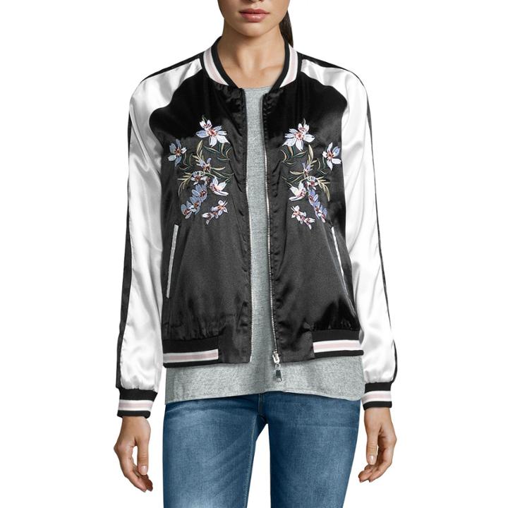 I Jeans By Buffalo Reversible Satin Bomber Jacket