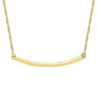 Womens 10k Gold Curved Pendant Necklace