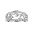 Diamond Blossom Womens 1/4 Ct. T.w. White Diamond Sterling Silver Cocktail Ring