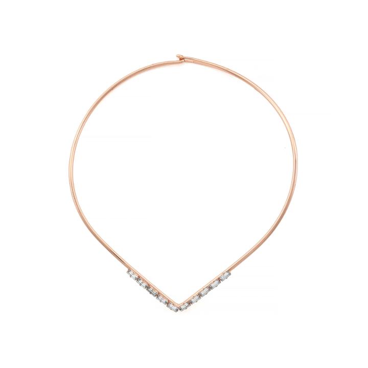 Nicole By Nicole Miller Crystal Rose-tone Collar Necklace