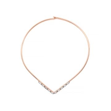 Nicole By Nicole Miller Crystal Rose-tone Collar Necklace