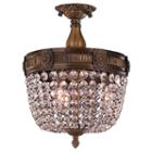 Winchester Collection 3 Light Antique Bronze Finish And Clear Crystal Semi Flush Mount Ceiling Light