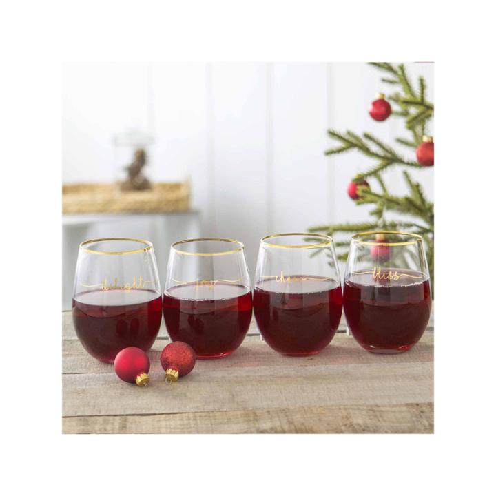 Cathy's Concepts Bliss 4-pc. Stemless Wine Glass