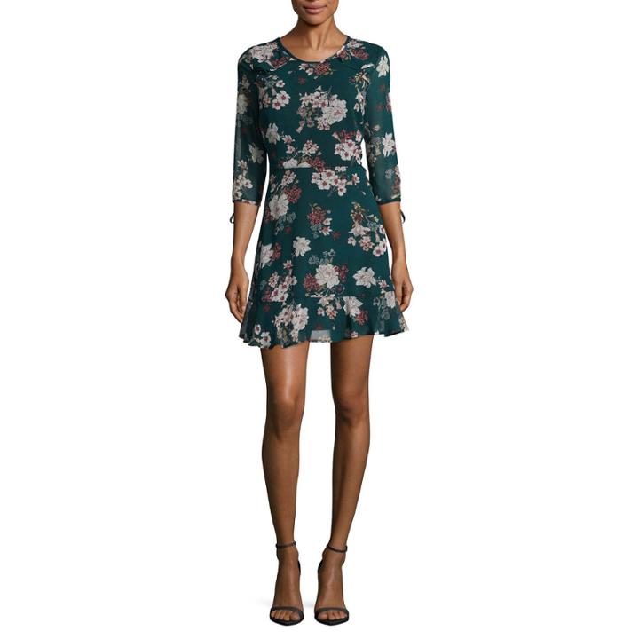 Speechless 3/4 Sleeve Floral A-line Dress-juniors